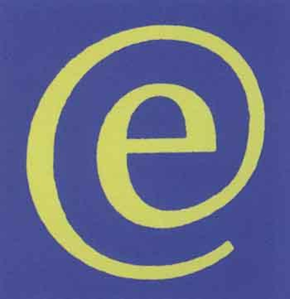 Symbol in yellow on blue background by Rob Scholte