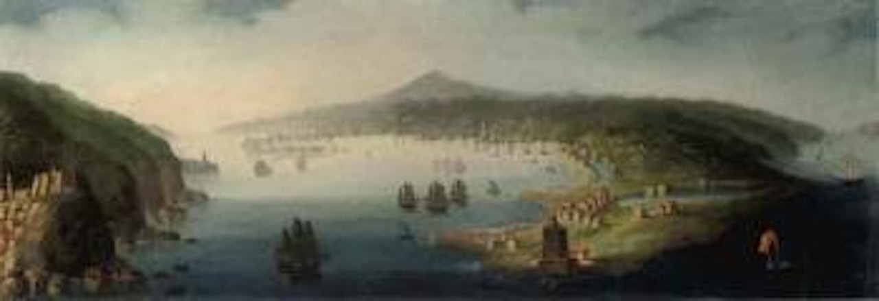 British vessels off the coast of Messina, Italy by Italian School