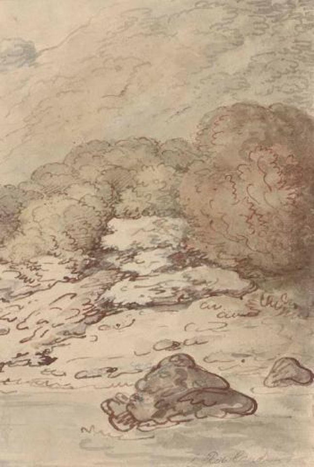 River in spate by Thomas Rowlandson