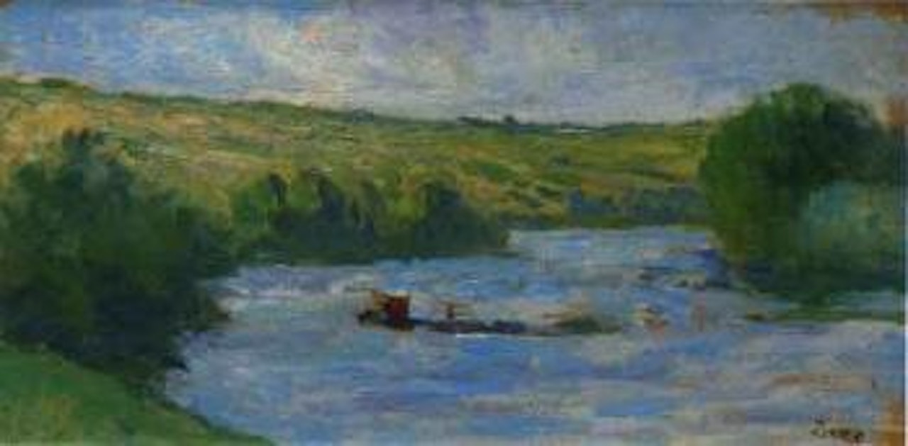 Remorqueur a Rolleboise by Maximilien Luce