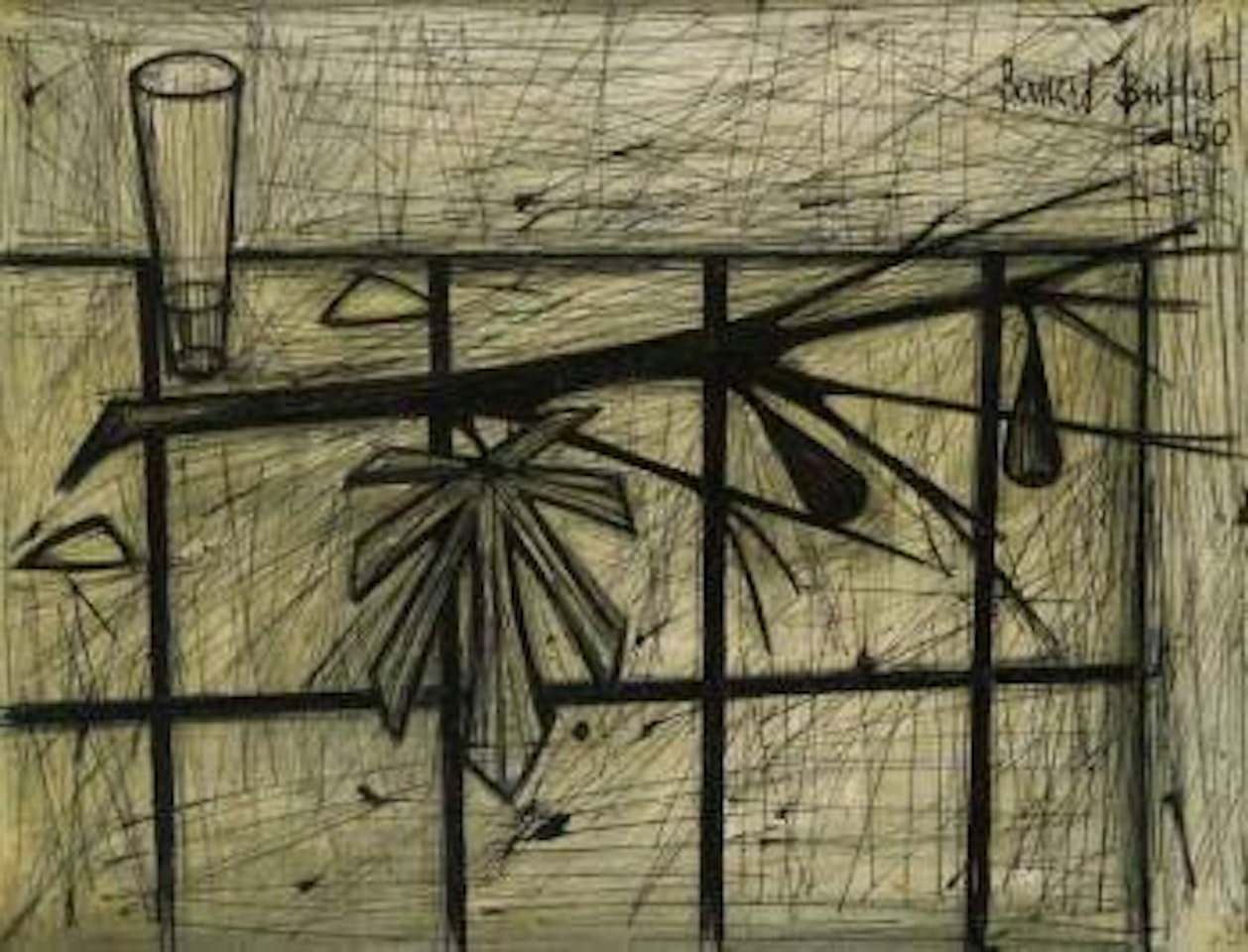 Nature morte au verre et aux figues by Bernard Buffet