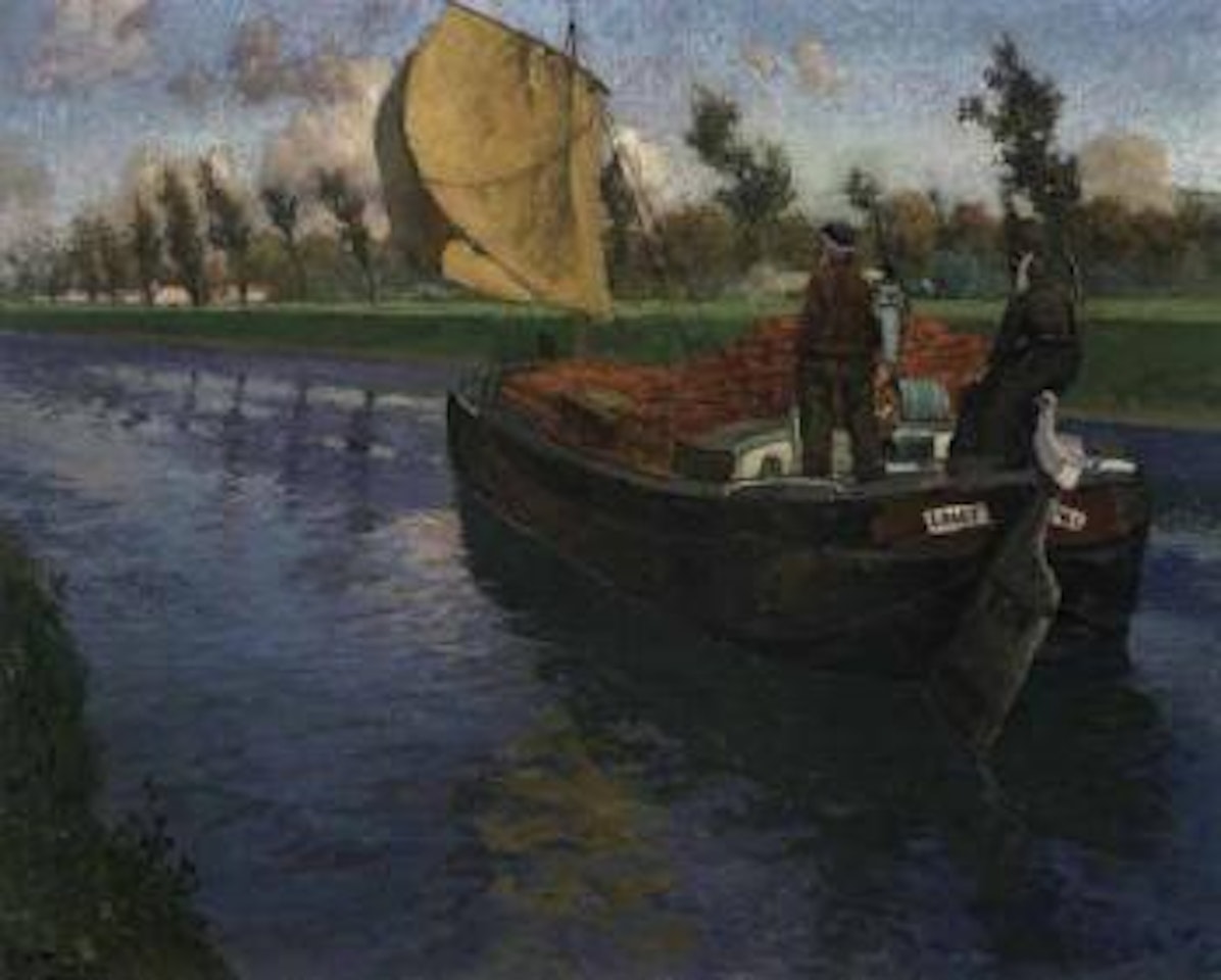The barge - La Peniche by Fritz Thaulow