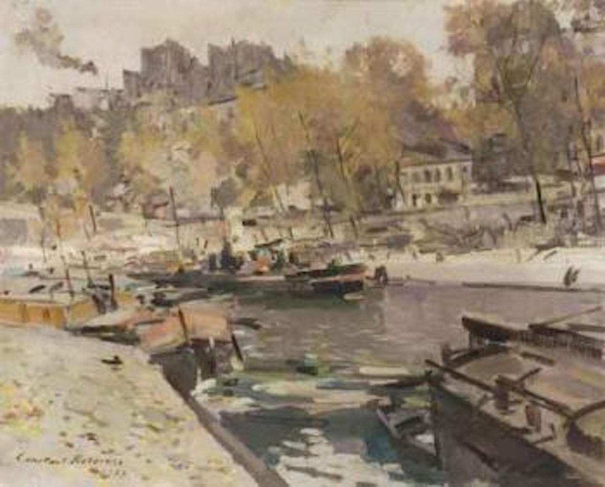 Boats by the shore by Konstantin Alekseevich Korovin