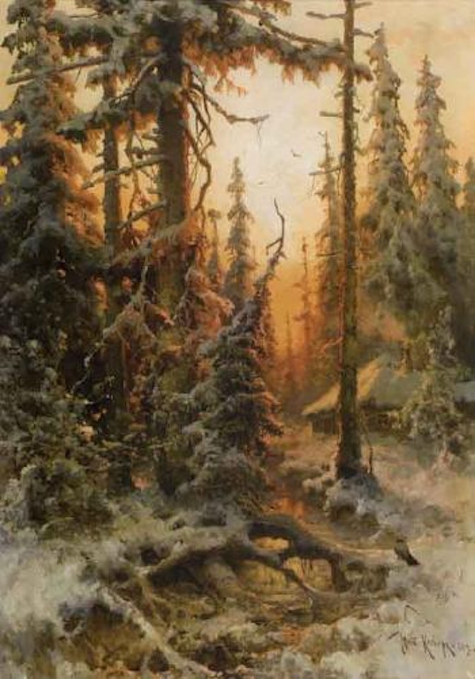 Winter's day at sunset by Yuli Yulievich Klever the Younger