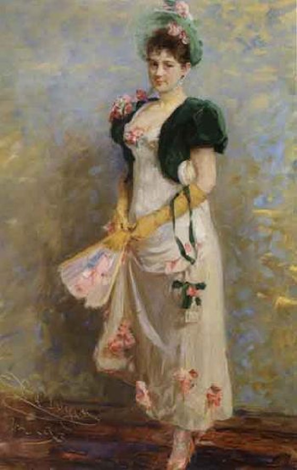Actress from the Royal Theatre, Mrs Emma Thomsen wearing costume by Peder Severin Kröyer