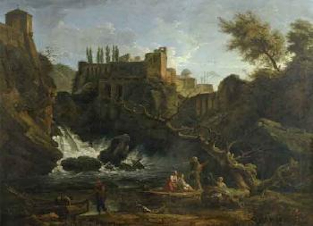 Vue des cascades de Tivoli by Claude Joseph Vernet