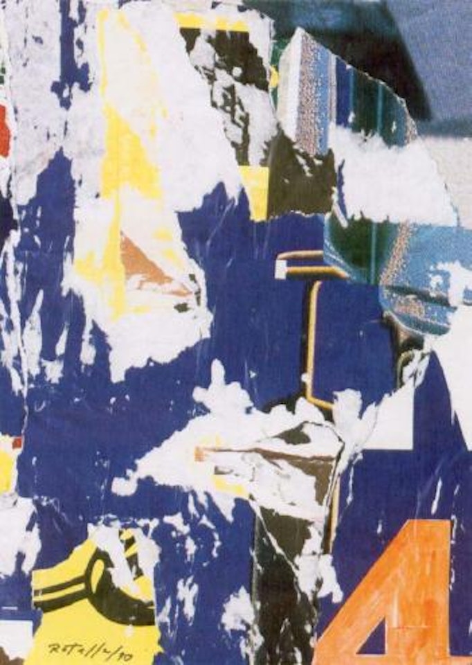 Intervention on four by Mimmo Rotella