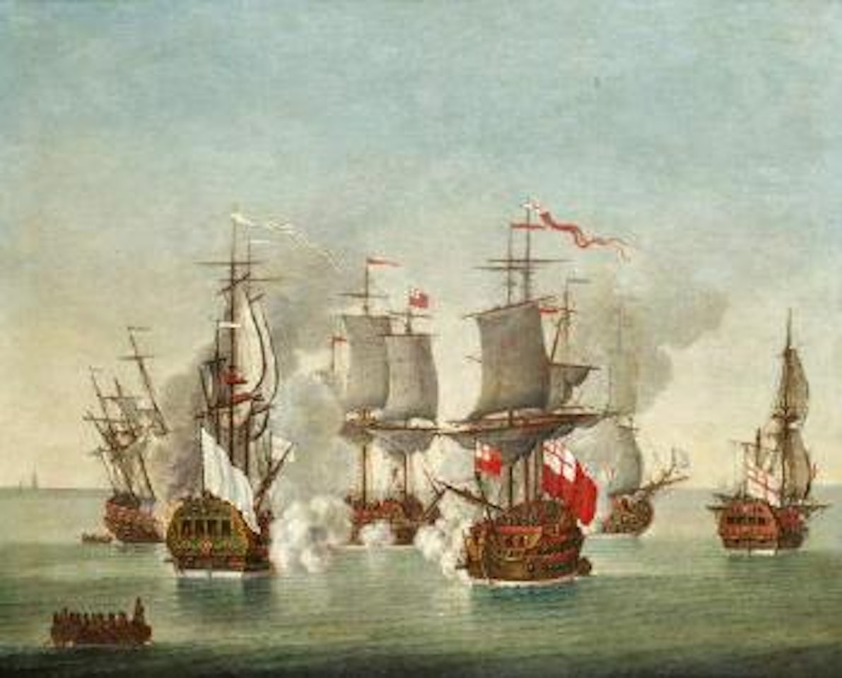 Naval battle by English School