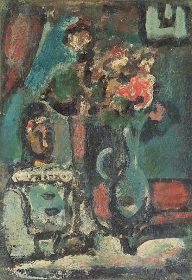 Pierrot au bouquet by Georges Rouault