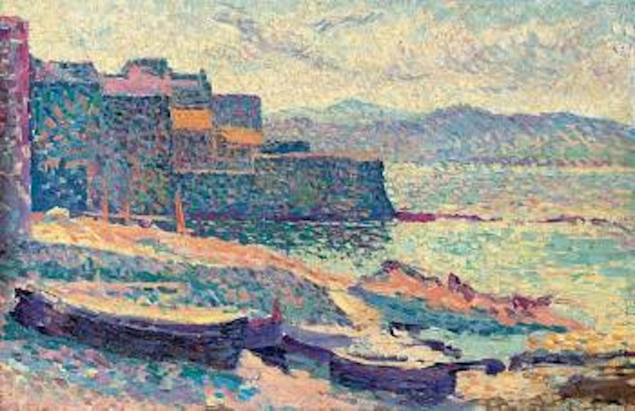 Le port des pecheurs a Saint Tropez by Maximilien Luce