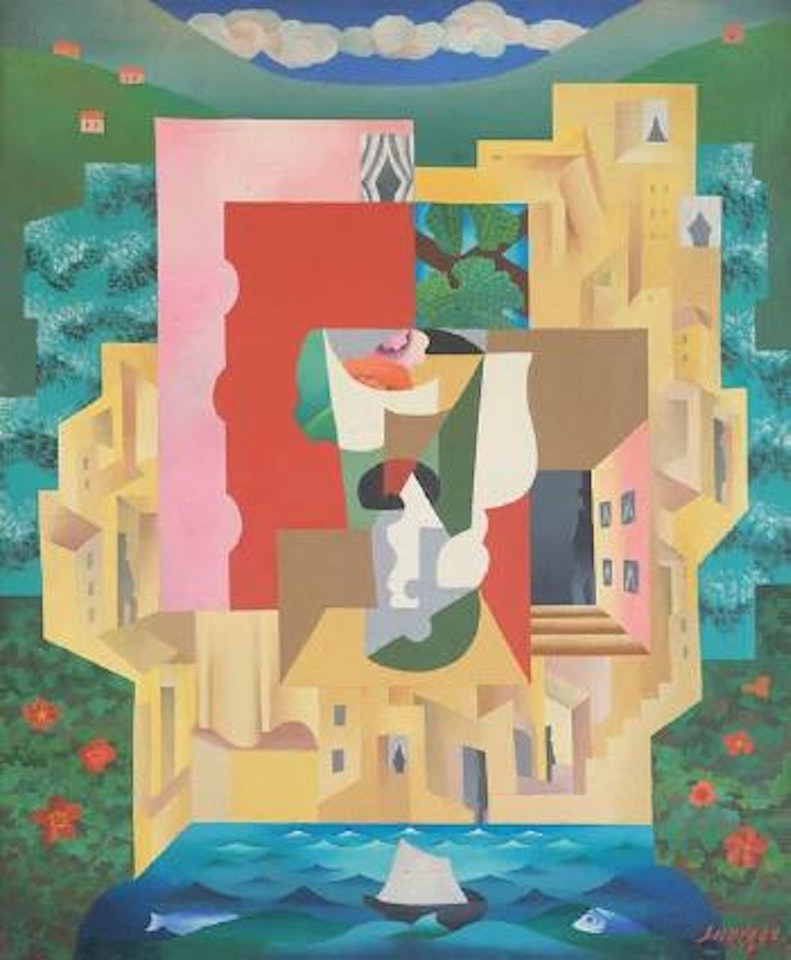 Village au bord de mer by Leopold Survage