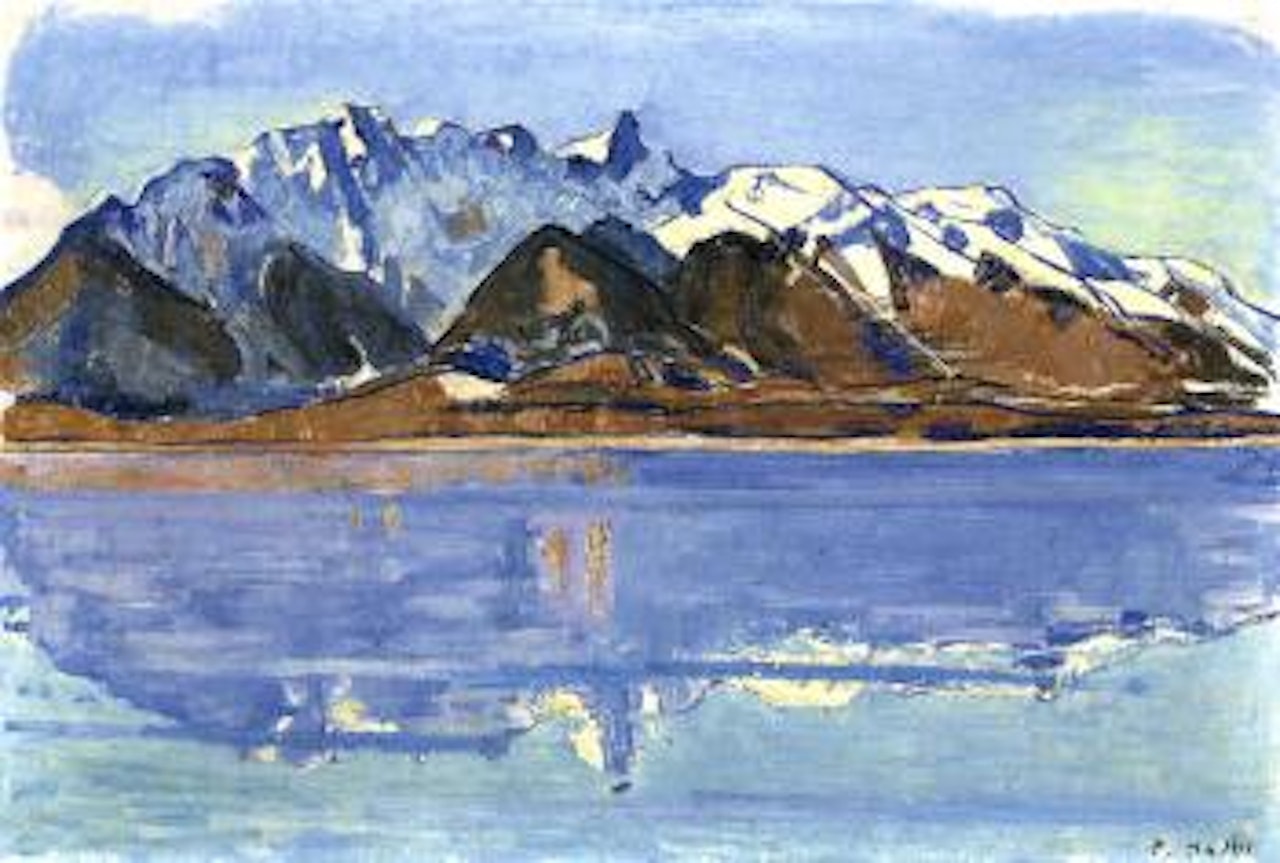 Lake Thun with the Stockhorn mountain chain beyond by Ferdinand Hodler