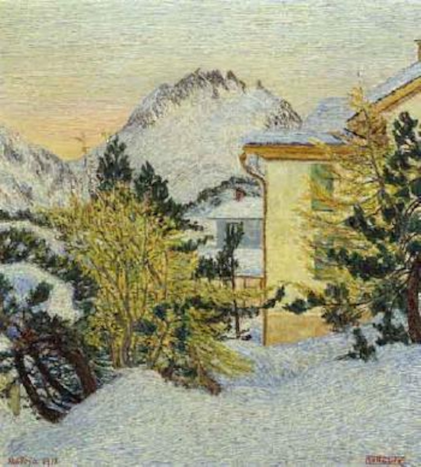 Maloja in winter by Gottardo Segantini