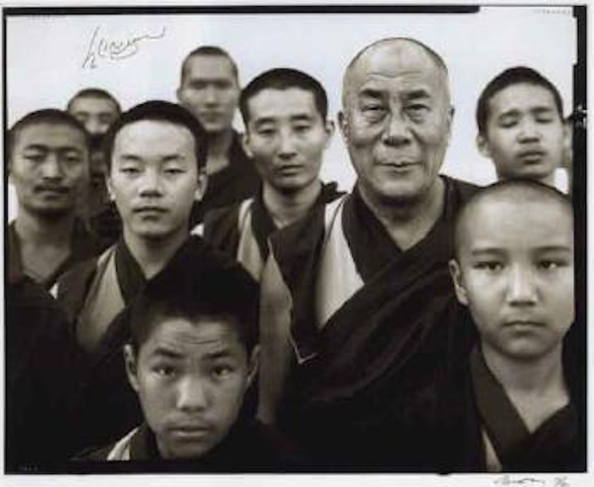 Dalai Lama at the Gyume Tantric Monastery, Karntaka, India by Richard Avedon