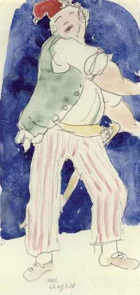 Etude de costume pour le ballet opera Nidjinska, Le corsaire by Marc Chagall