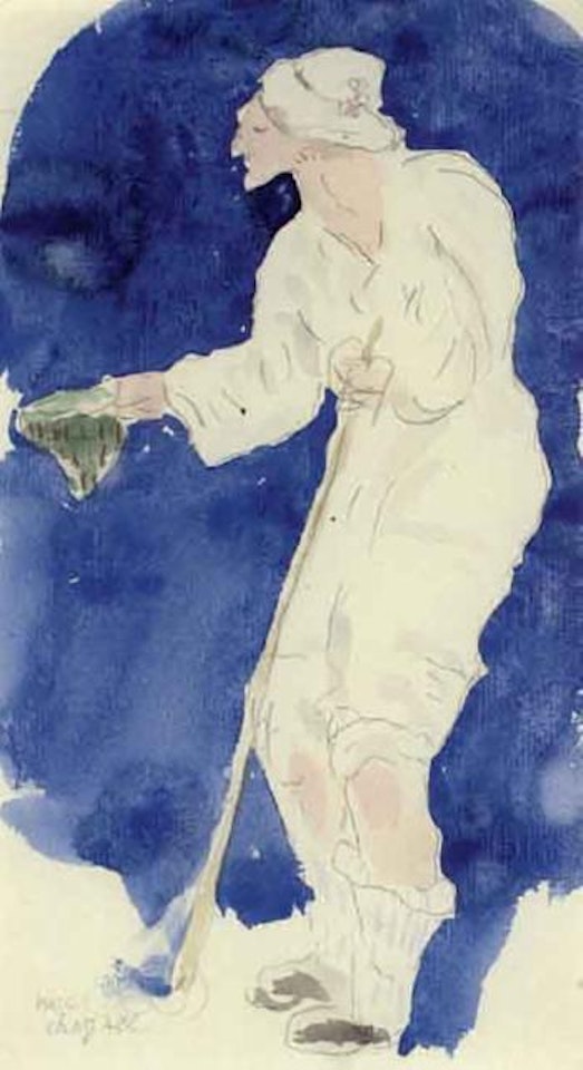 Etude de costume pour ballet d'opera Nidjinska, La mendiante by Marc Chagall