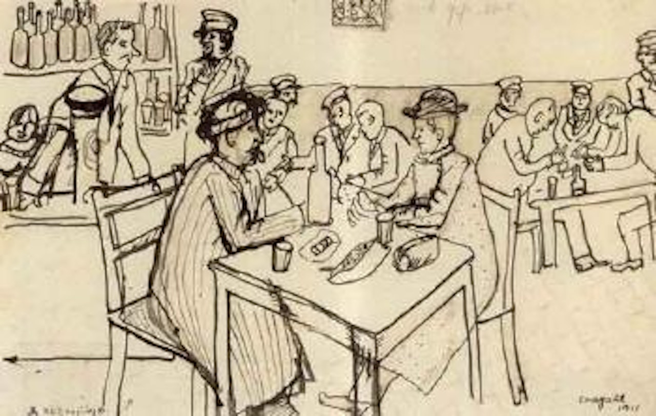 Scene de cafe by Marc Chagall