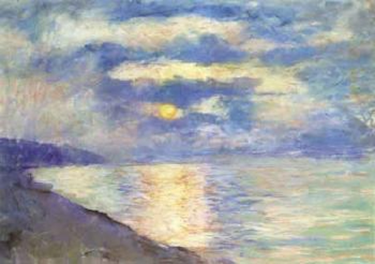 Sunset over water, Rugen by Lesser Ury