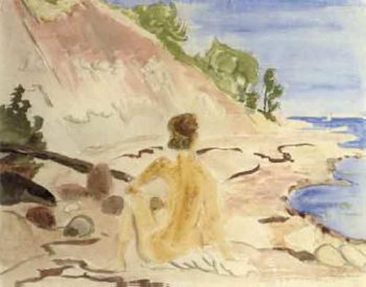 Nude on a beach by Erich Heckel