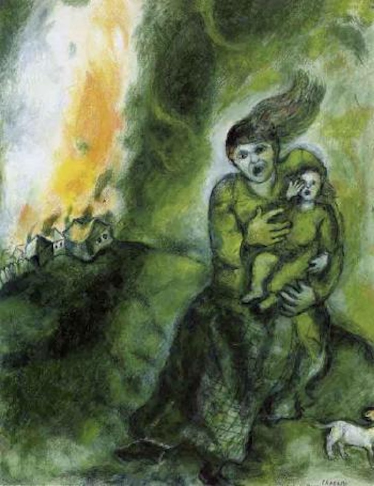 L'incendie dans la neige by Marc Chagall