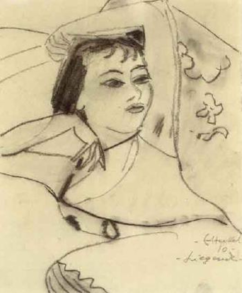 Liegende, Siddi Heckel by Erich Heckel