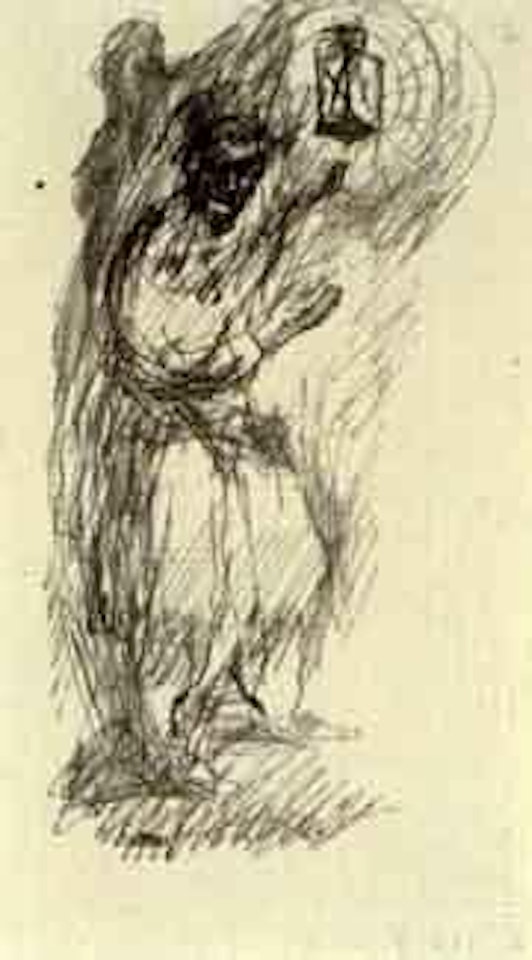 Man with lantern by George Grosz