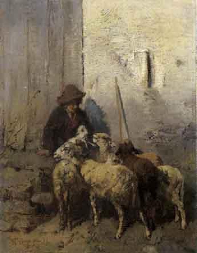 The newborn lamb by Heinrich von Zugel