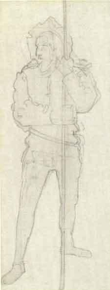 Country boy hold halberd by Ferdinand Hodler
