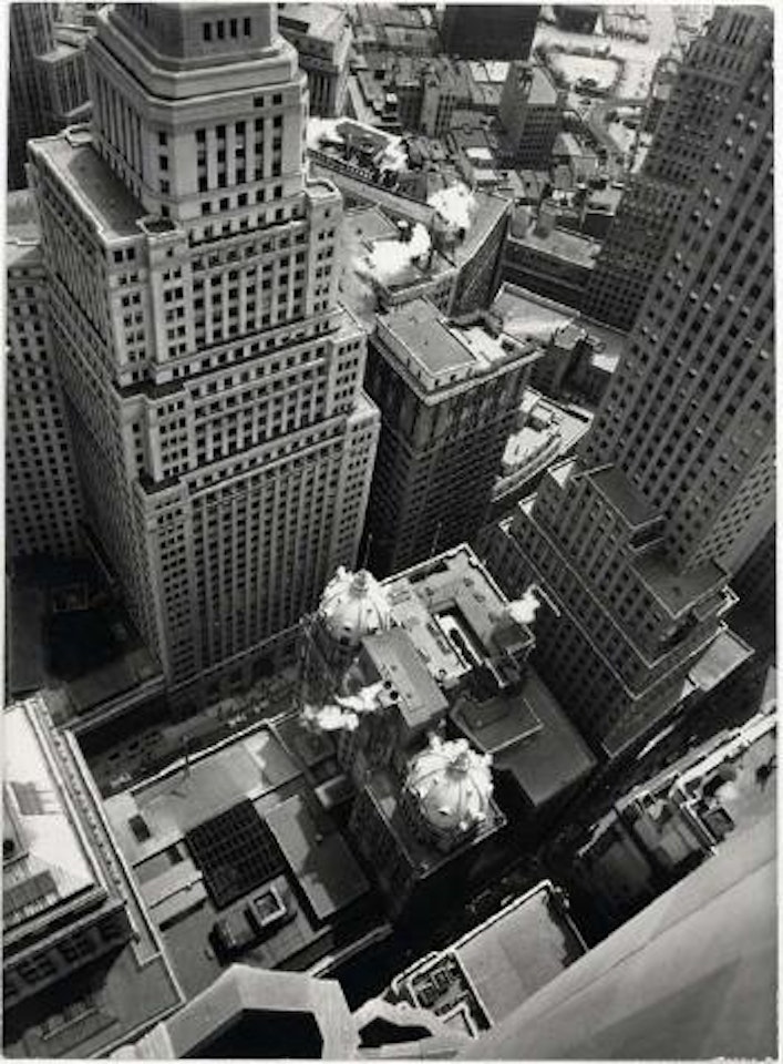 Financial district rooftops, I looking South from roof of Ine Wall Street May 4 by Berenice Abbott