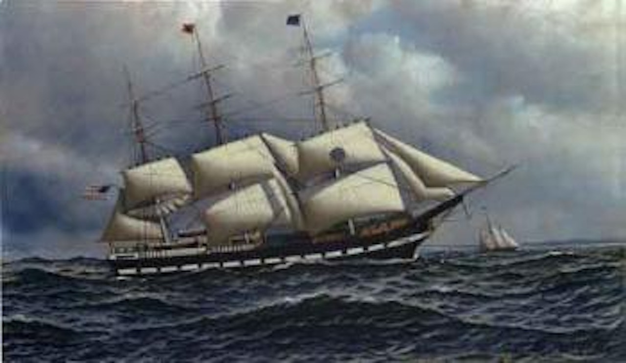 The American Black Ball Line Columbia calling for a pilot by Antonio Jacobsen