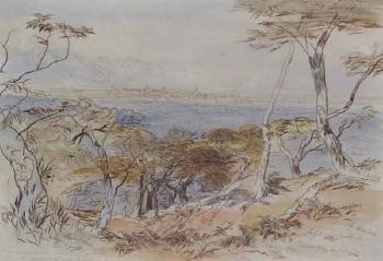 Lucca from the Villa Montecantini, Italy by Edward Lear