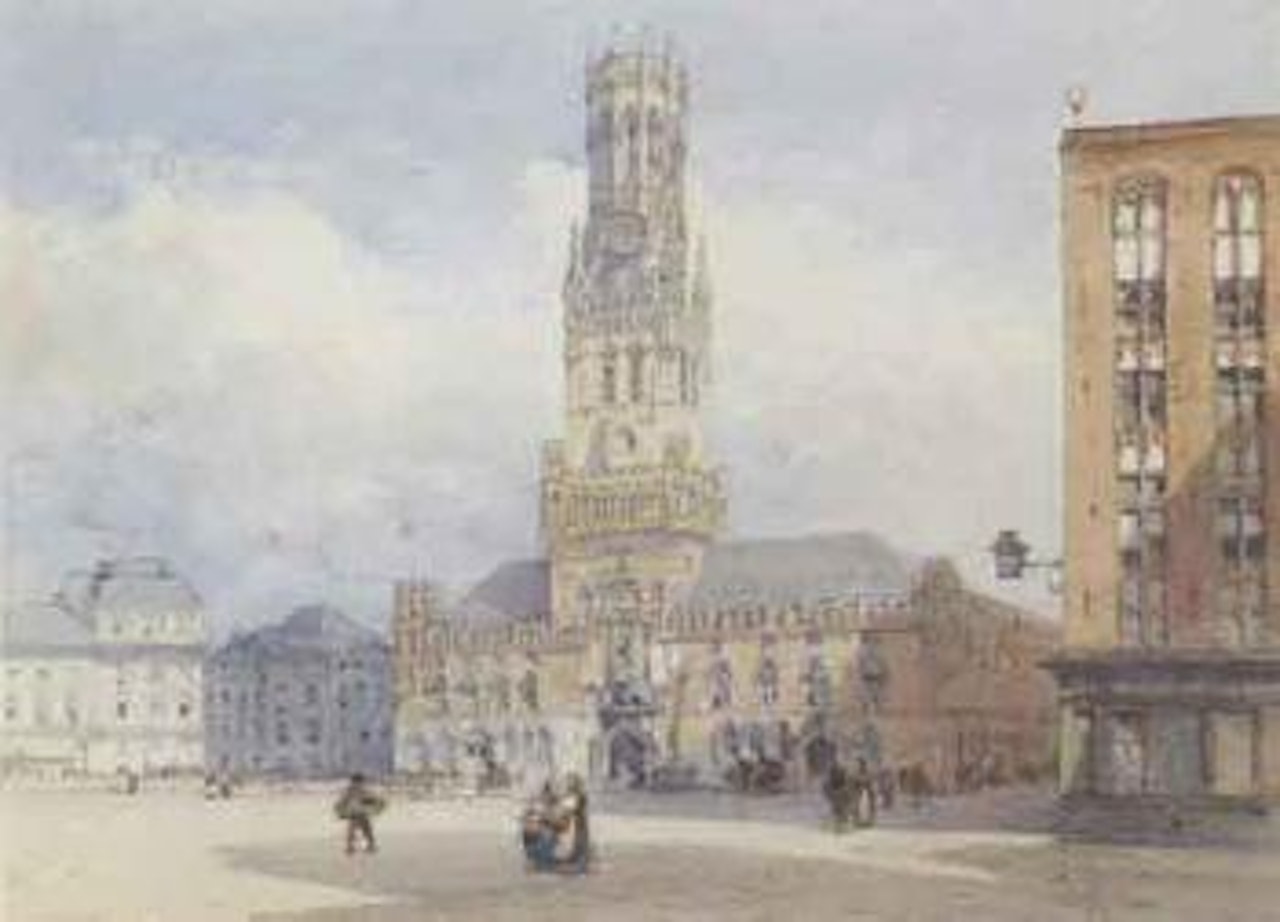 The belfry, Bruges by William Callow