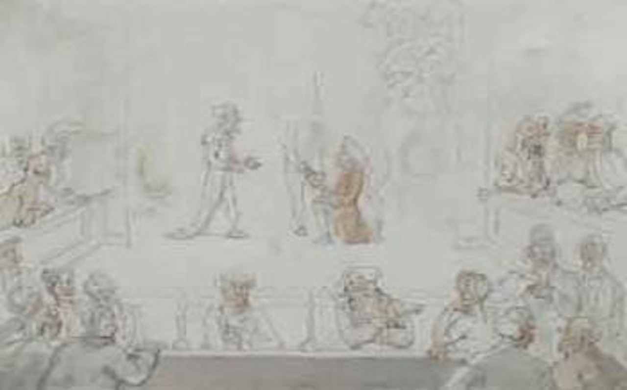 At the theatre by Thomas Rowlandson