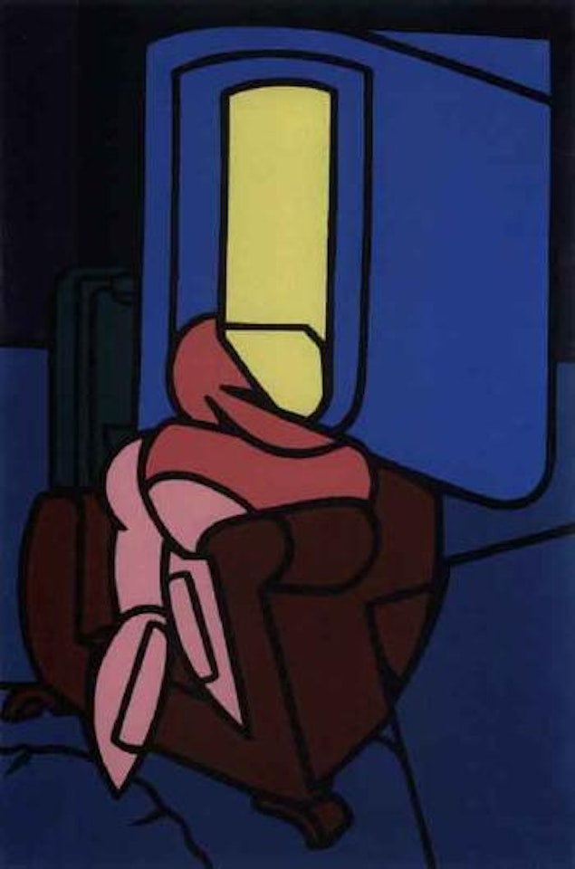 Interior with figure and armchair by Valerio Adami