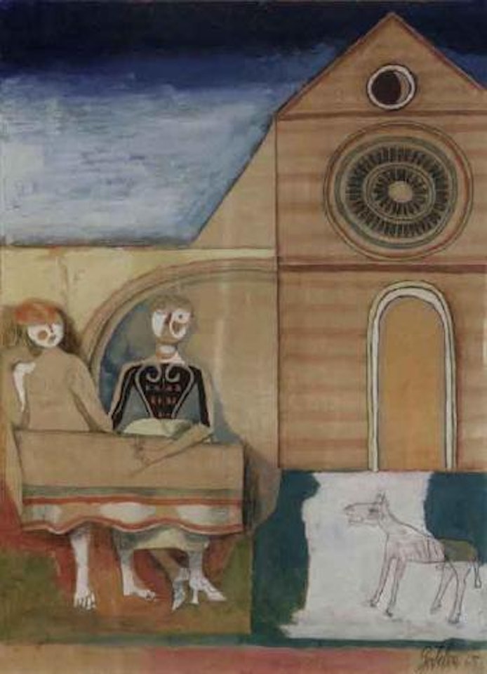 Banquet by the cathedral by Franco Gentilini