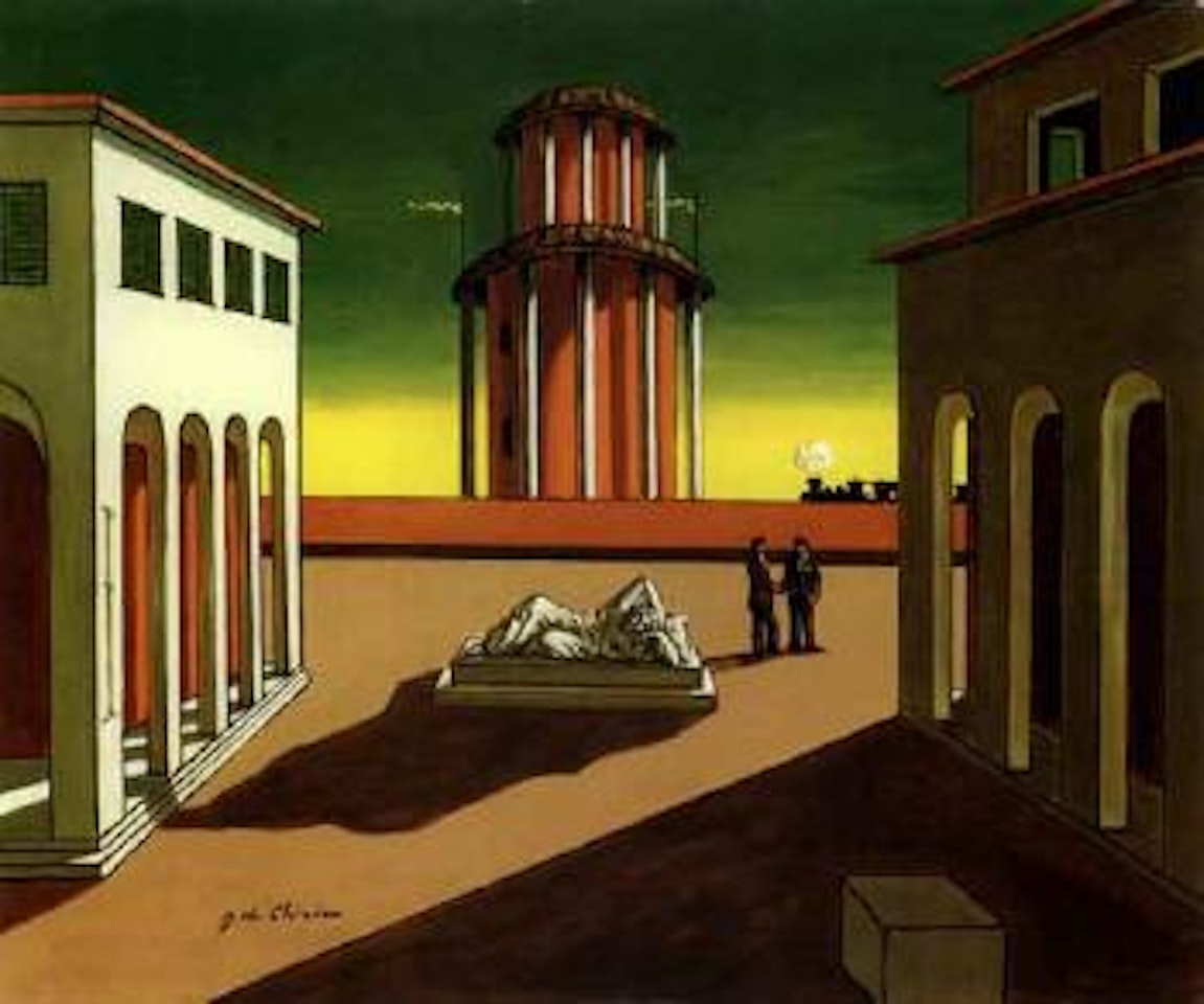 Italian square by Giorgio de Chirico