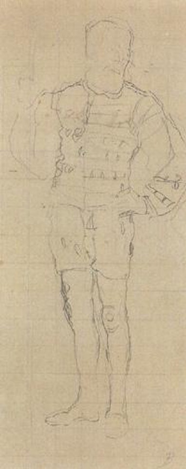 Sketch for angry soldier by Ferdinand Hodler