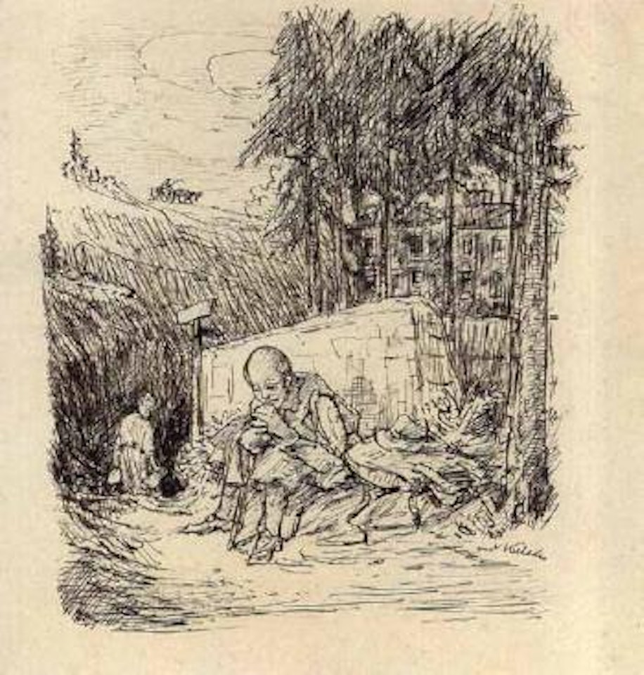Walker resting by Alfred Kubin