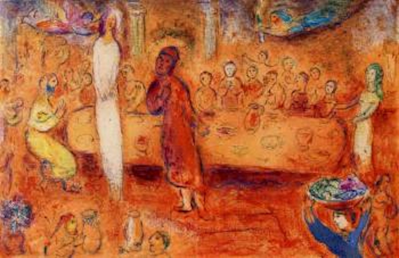 Megacles recognises his daughter during the feast by Marc Chagall