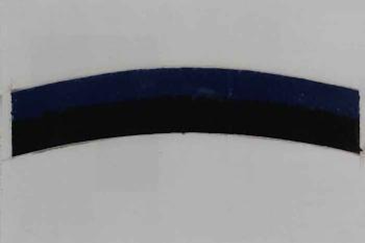 Coloured paper image III, blue black curves by Ellsworth Kelly