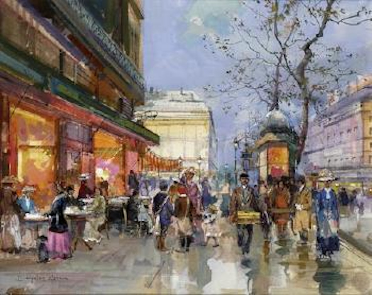 Paris, street scene by Eugene Galien-Laloue