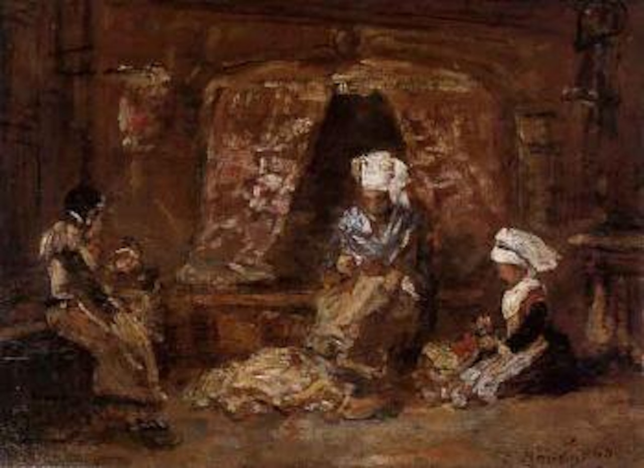 Couturieres a Plougastel by Eugène Boudin