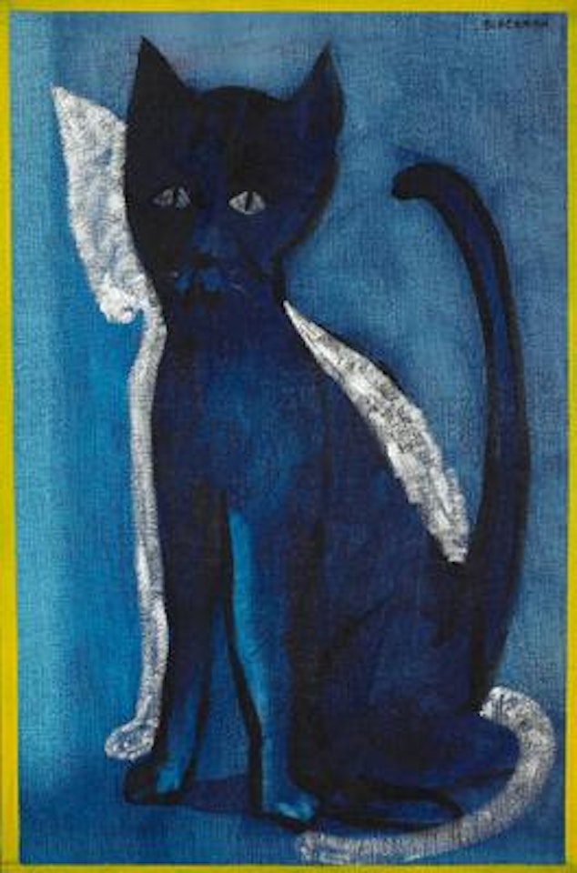 Black cat, white cat by Charles Blackman