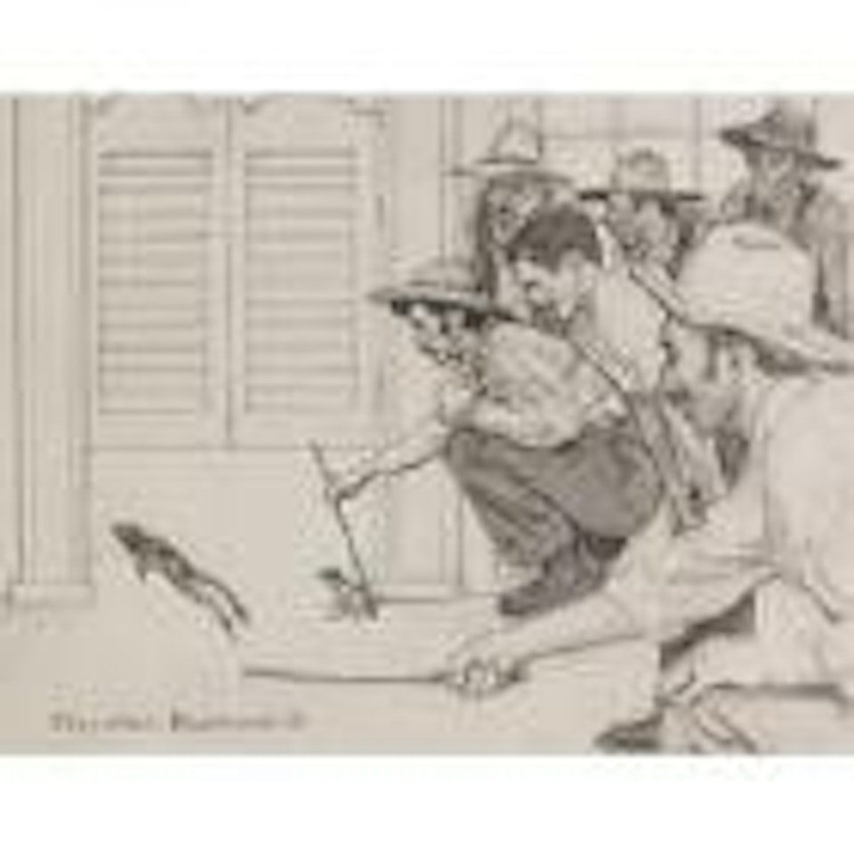 The celebrated jumping frogs of Calaveras County by Norman Rockwell