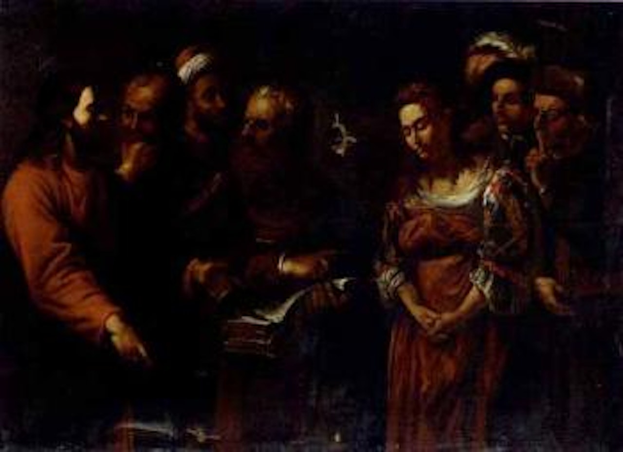 Christ and the woman taken in adultery by Caravaggio