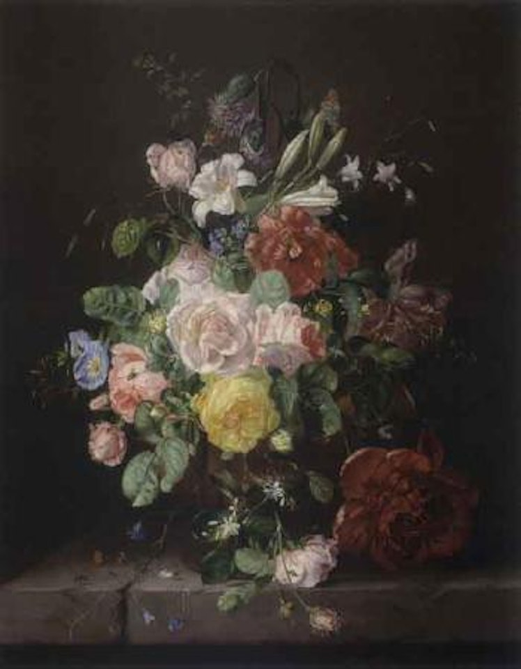 Flower still life with roses by Amalie Kärcher