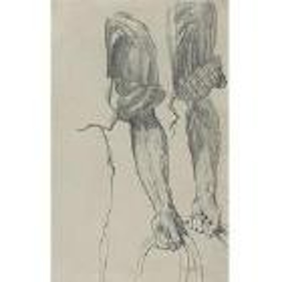Two studies of a man's left arm by Adolph Menzel