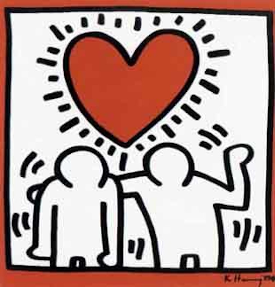 Couple and heart by Keith Haring