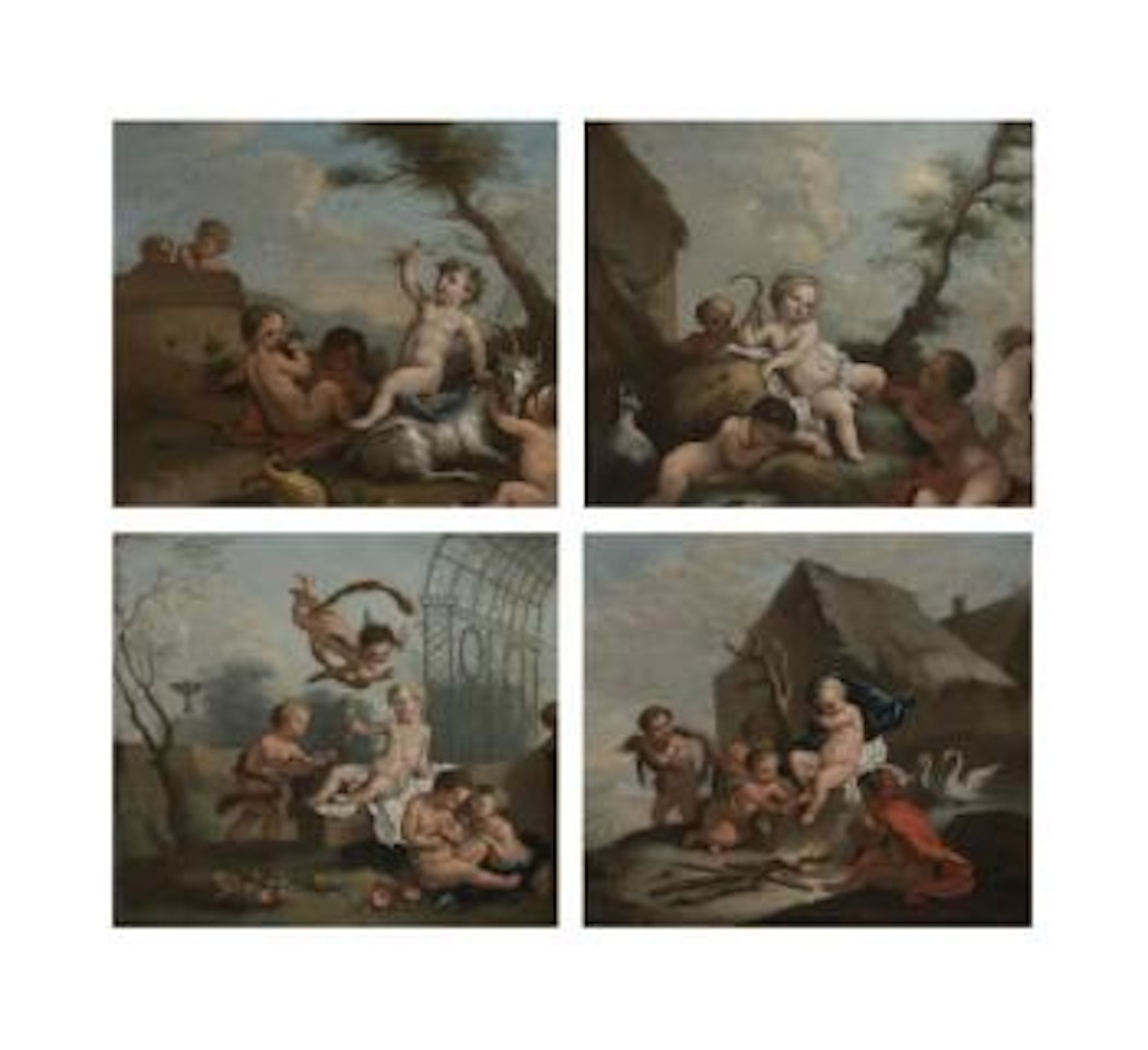 Frolicking putti by Roman School