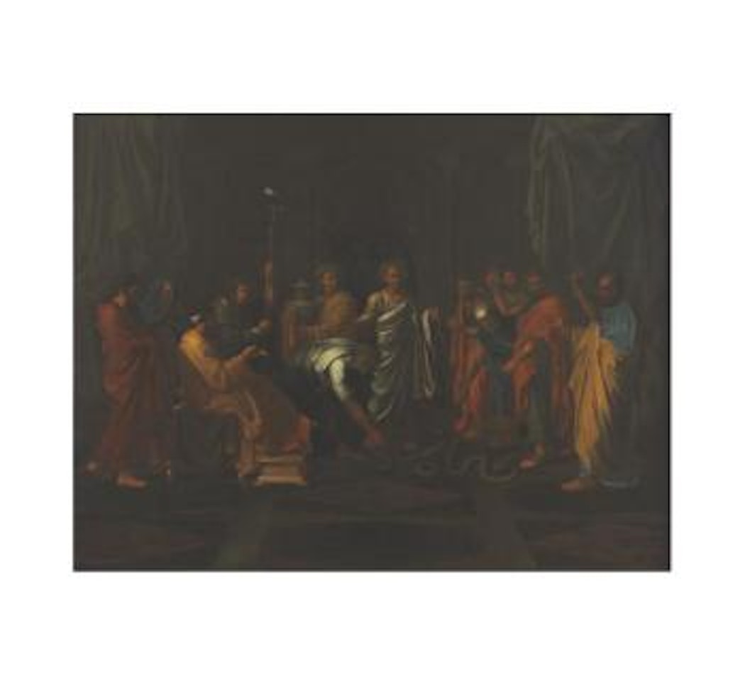 Moses changing Aaron's rod into a serpent by Nicolas Poussin